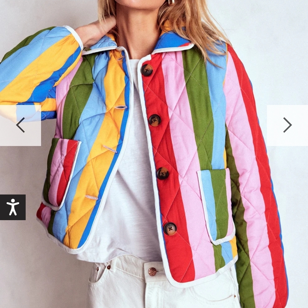 Boden Multicolor Quilted Puffer Jacket Fitzrovia